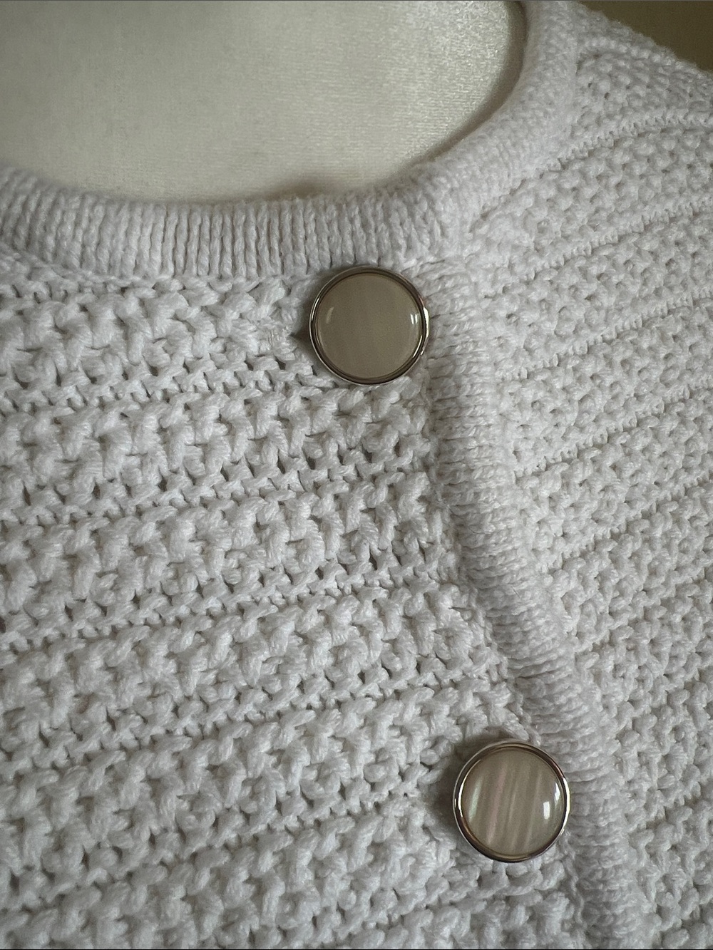 Joie White Textured Knit Button-Front Cardigan - Picture 9 of 17